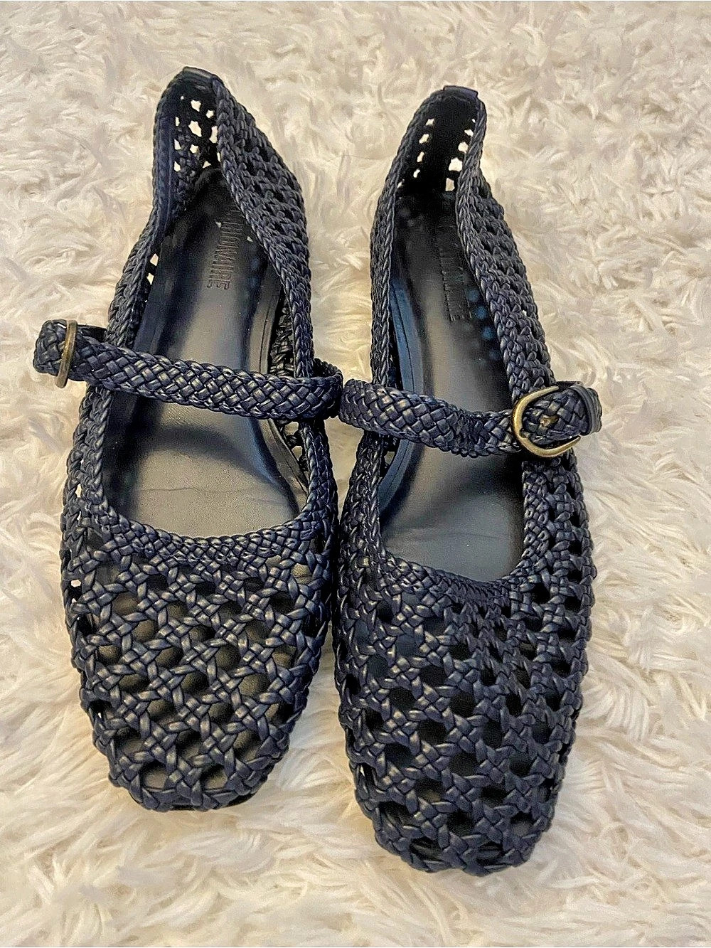 Cushion sore Woven Strappy Sandals in Blue size 8